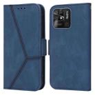 For Xiaomi Redmi 10C Embossing Stripe RFID Leather Phone Case(Blue) - 1