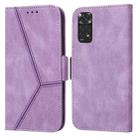 For Xiaomi Redmi Note 11 4G Embossing Stripe RFID Leather Phone Case(Purple) - 1