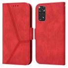 For Xiaomi Redmi Note 11 4G Embossing Stripe RFID Leather Phone Case(Red) - 1