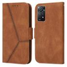 For Xiaomi Redmi Note 11 Pro Embossing Stripe RFID Leather Phone Case(Brown) - 1