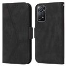 For Xiaomi Redmi Note 11 Pro Embossing Stripe RFID Leather Phone Case(Black) - 1