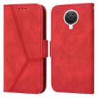 For Nokia G20 / G10 / 6.3 Embossing Stripe RFID Leather Phone Case(Red) - 1