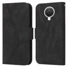 For Nokia G20 / G10 / 6.3 Embossing Stripe RFID Leather Phone Case(Black) - 1