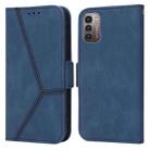 For Nokia G21 / G11 Embossing Stripe RFID Leather Phone Case(Blue) - 1