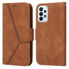 For Samsung Galaxy A23 4G Embossing Stripe RFID Leather Phone Case(Brown) - 1