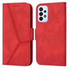 For Samsung Galaxy A23 4G Embossing Stripe RFID Leather Phone Case(Red) - 1