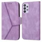 For Samsung Galaxy A32 5G Embossing Stripe RFID Leather Phone Case(Purple) - 1