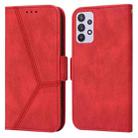 For Samsung Galaxy A32 5G Embossing Stripe RFID Leather Phone Case(Red) - 1