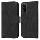 For Samsung Galaxy S20 FE Embossing Stripe RFID Leather Phone Case(Black) - 1