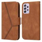 For Samsung Galaxy A52s 5G / A52 5G Embossing Stripe RFID Leather Phone Case(Brown) - 1