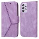 For Samsung Galaxy A52s 5G / A52 5G Embossing Stripe RFID Leather Phone Case(Purple) - 1
