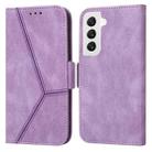 For Samsung Galaxy S22 5G Embossing Stripe RFID Leather Phone Case(Purple) - 1