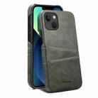 Suteni Calf Texture Back Cover Phone Case with Card Slots For iPhone 13(Grey) - 1