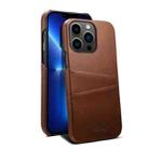 For iPhone 13 Pro Suteni Calf Texture Back Cover Phone Case with Card Slots (Brown) - 1