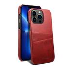 For iPhone 13 Pro Suteni Calf Texture Back Cover Phone Case with Card Slots (Red) - 1