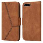 Embossing Stripe RFID Leather Phone Case For iPhone 8 Plus / 7 Plus(Brown) - 1