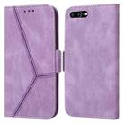 Embossing Stripe RFID Leather Phone Case For iPhone 8 Plus / 7 Plus(Purple) - 1