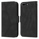 Embossing Stripe RFID Leather Phone Case For iPhone 8 Plus / 7 Plus(Black) - 1