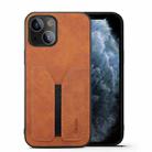 For iPhone 13 Denior Elastic Card Slot PU + TPU Phone Case(Brown) - 1