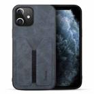 For iPhone 12 mini Denior Elastic Card Slot PU + TPU Phone Case (Grey) - 1