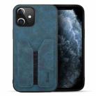 For iPhone 12 mini Denior Elastic Card Slot PU + TPU Phone Case (Blue) - 1