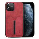 For iPhone 12 mini Denior Elastic Card Slot PU + TPU Phone Case (Red) - 1