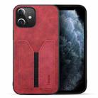 For iPhone 12 Denior Elastic Card Slot PU + TPU Phone Case(Red) - 1