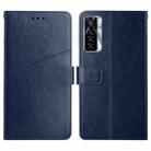 For Tecno Camon 17 Pro HT01 Y-shaped Pattern Flip Leather Phone Case(Blue) - 1