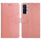 For Tecno Camon 17 Pro HT01 Y-shaped Pattern Flip Leather Phone Case(Pink) - 1