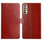 For Tecno Camon 17P HT01 Y-shaped Pattern Flip Leather Phone Case(Brown) - 1