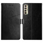 For Tecno Camon 17P HT01 Y-shaped Pattern Flip Leather Phone Case(Black) - 1