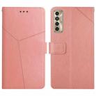 For Tecno Camon 17P HT01 Y-shaped Pattern Flip Leather Phone Case(Pink) - 1