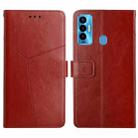 For Tecno Camon 18i HT01 Y-shaped Pattern Flip Leather Phone Case(Brown) - 1