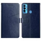 For Tecno Camon 18i HT01 Y-shaped Pattern Flip Leather Phone Case(Blue) - 1