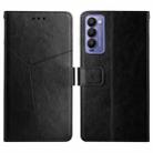 For Tecno Camon 18P HT01 Y-shaped Pattern Flip Leather Phone Case(Black) - 1