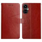 For Tecno Camon 19 4G HT01 Y-shaped Pattern Flip Leather Phone Case(Brown) - 1
