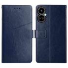 For Tecno Camon 19 4G HT01 Y-shaped Pattern Flip Leather Phone Case(Blue) - 1