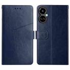 For Tecno Camon 19 Pro 4G/5G HT01 Y-shaped Pattern Flip Leather Phone Case(Blue) - 1