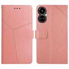 For Tecno Camon 19 Pro 4G/5G HT01 Y-shaped Pattern Flip Leather Phone Case(Pink) - 1