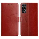 For Tecno Pova 2 HT01 Y-shaped Pattern Flip Leather Phone Case(Brown) - 1