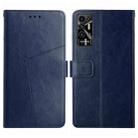 For Tecno Pova 2 HT01 Y-shaped Pattern Flip Leather Phone Case(Blue) - 1