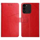 For Tecno Spark Go 2022 HT01 Y-shaped Pattern Flip Leather Phone Case(Red) - 1