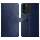 For Tecno Spark Go 2022 HT01 Y-shaped Pattern Flip Leather Phone Case(Blue) - 1