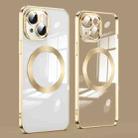 For iPhone 14 Plus Lens Protector MagSafe Electroplated Phone Case (Gold) - 1