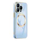 For iPhone 14 Pro 6D Gold Plated Magsafe Magnetic Phone Case(Sierra Blue) - 1