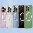 For iPhone 13 6D Gold Plated Magsafe Magnetic Phone Case(Green) - 2