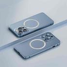 For iPhone 14 Frosted MagSafe Magnetic Phone Case with Lens Film (Sierra Blue) - 1