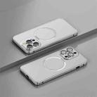 For iPhone 14 Frosted MagSafe Magnetic Phone Case with Lens Film (White) - 1