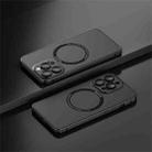For iPhone 14 Frosted MagSafe Magnetic Phone Case with Lens Film (Black) - 1