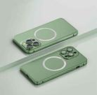 For iPhone 14 Plus Frosted MagSafe Magnetic Phone Case with Lens Film (Green) - 1